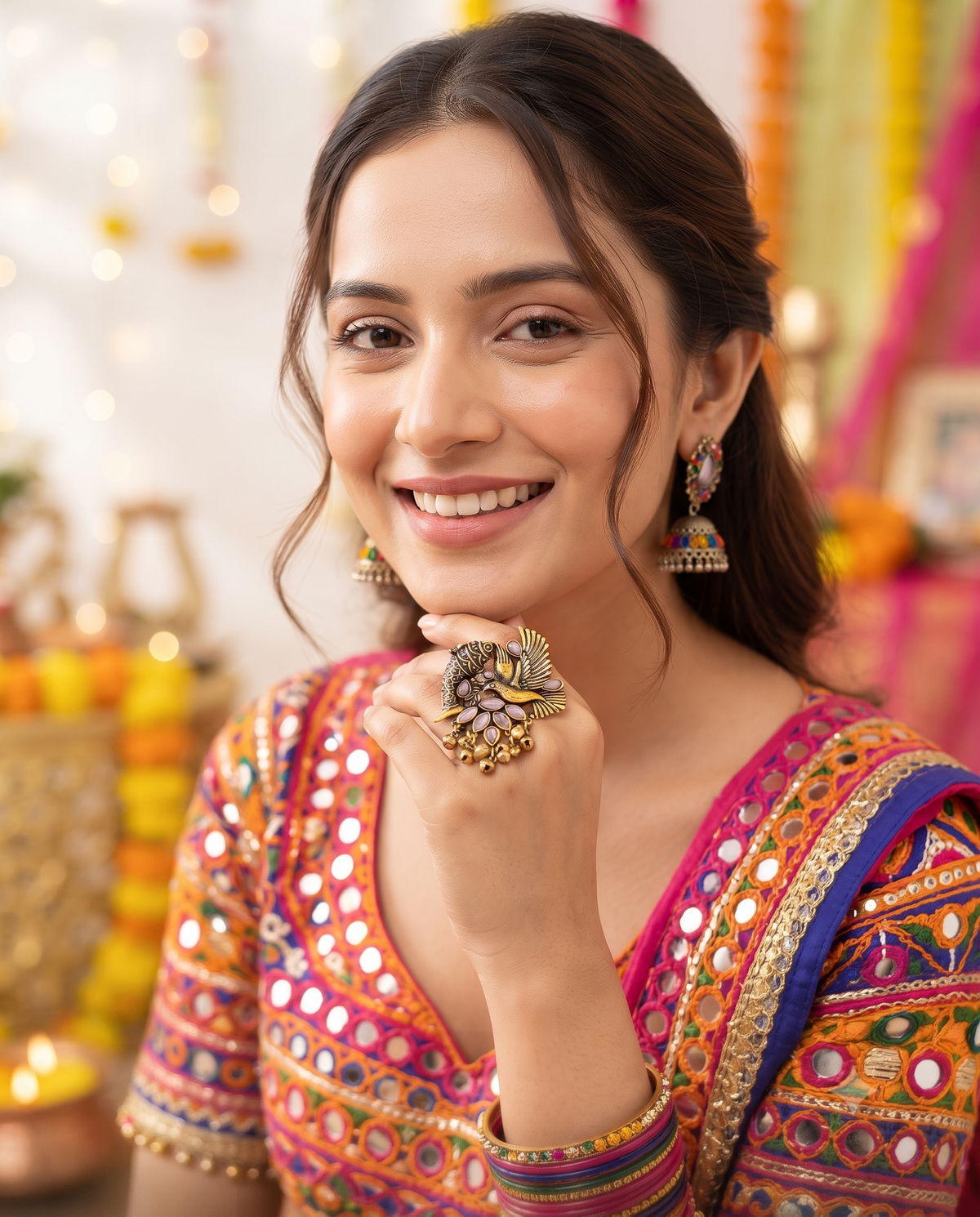 Navratri Raas Ring 102 -Pink