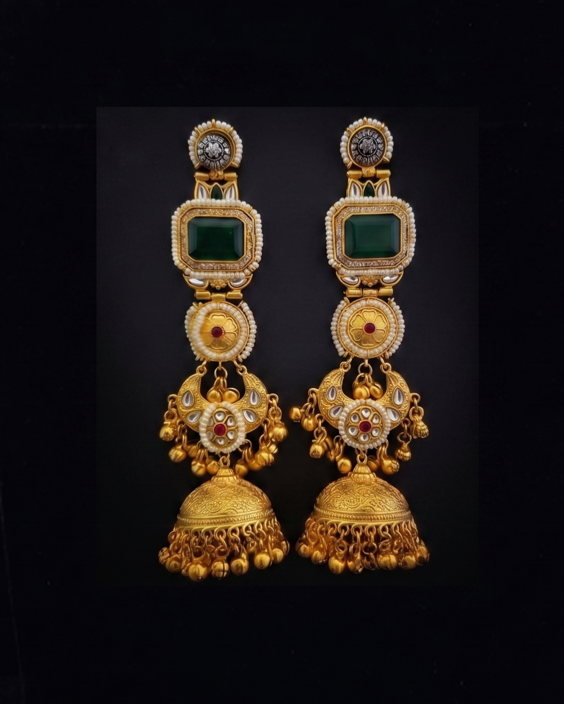 Rajtilak Jhumka - Green