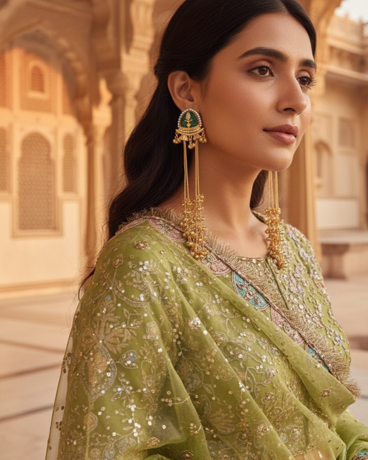 Padma Ghungroo Latkan - Green