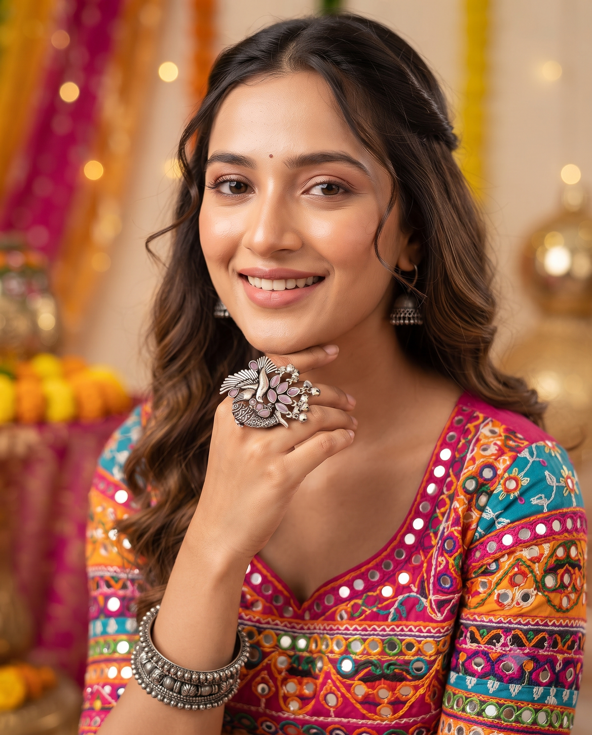 Navratri Raas Ring 108 -Pink