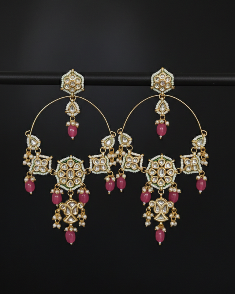 Sunehri Chaandbali - Dark Pink