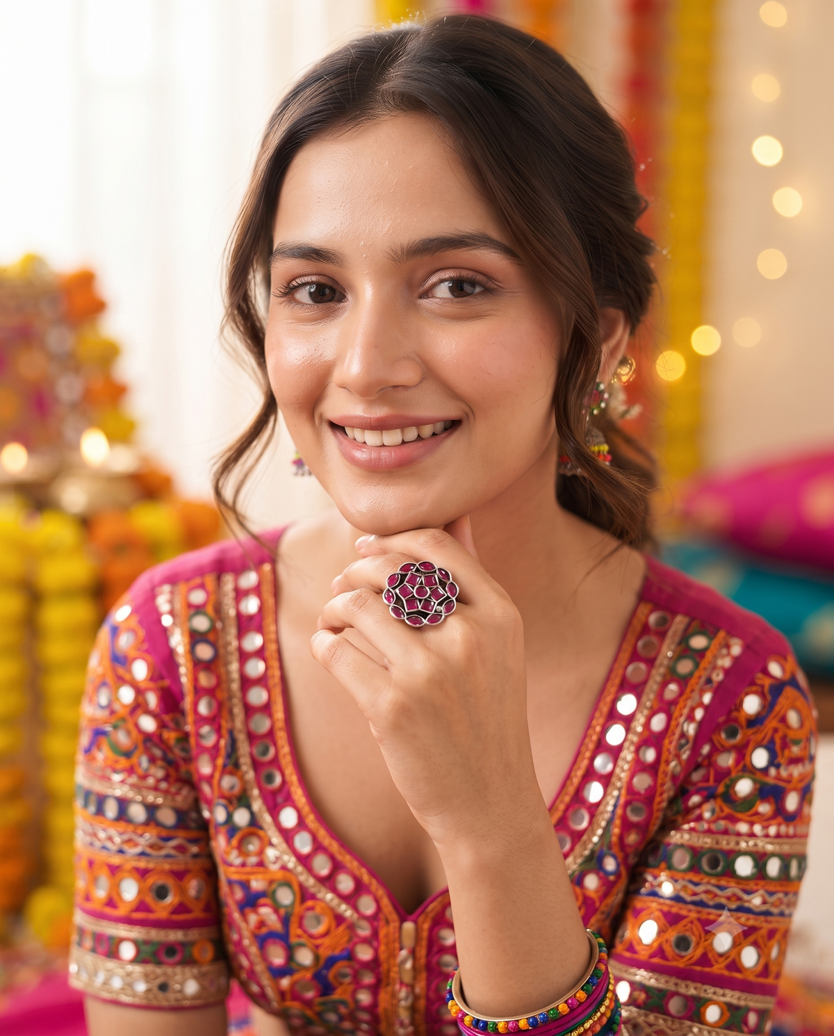 Navratri Raas Ring 106 -Red