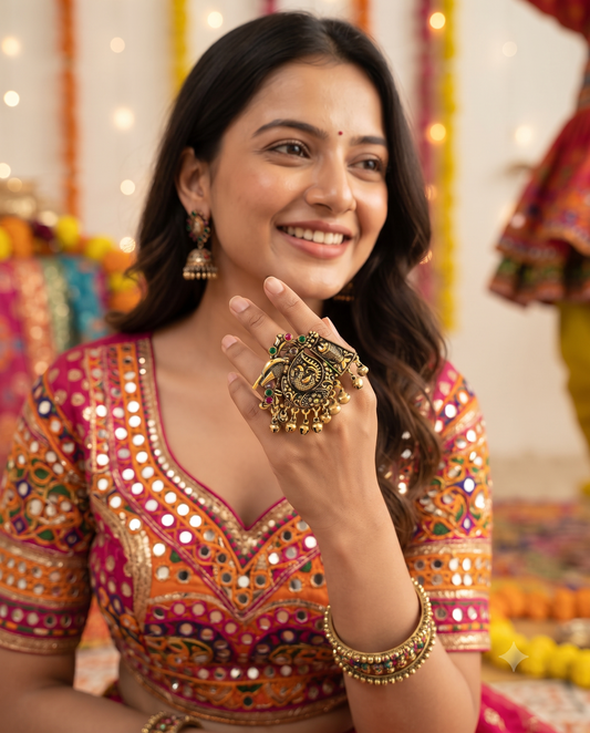 Navratri Raas Ring 103 -Red Green