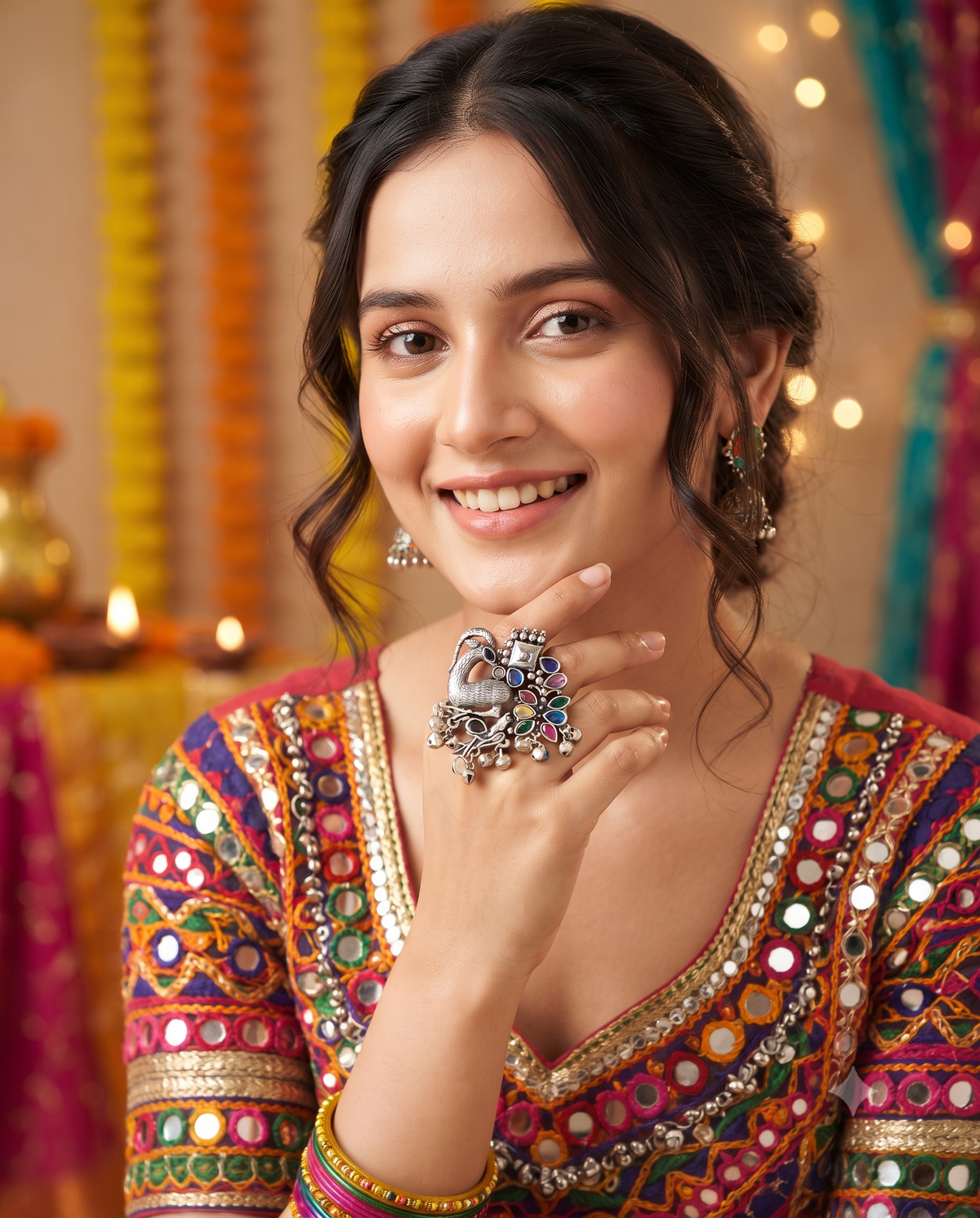 Navratri Raas Ring 104 -Multi color