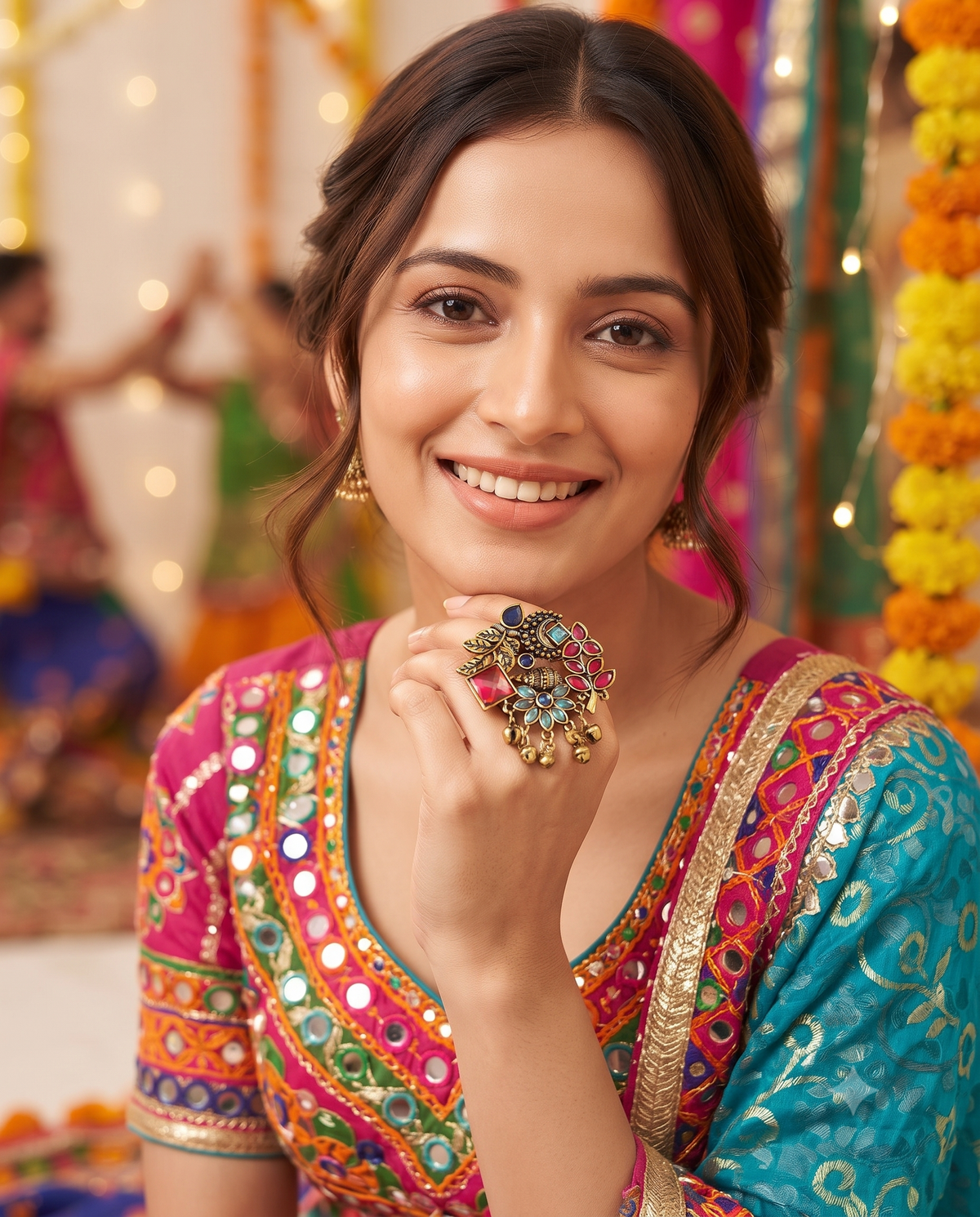 Navratri Raas Ring 101 -Red Blue