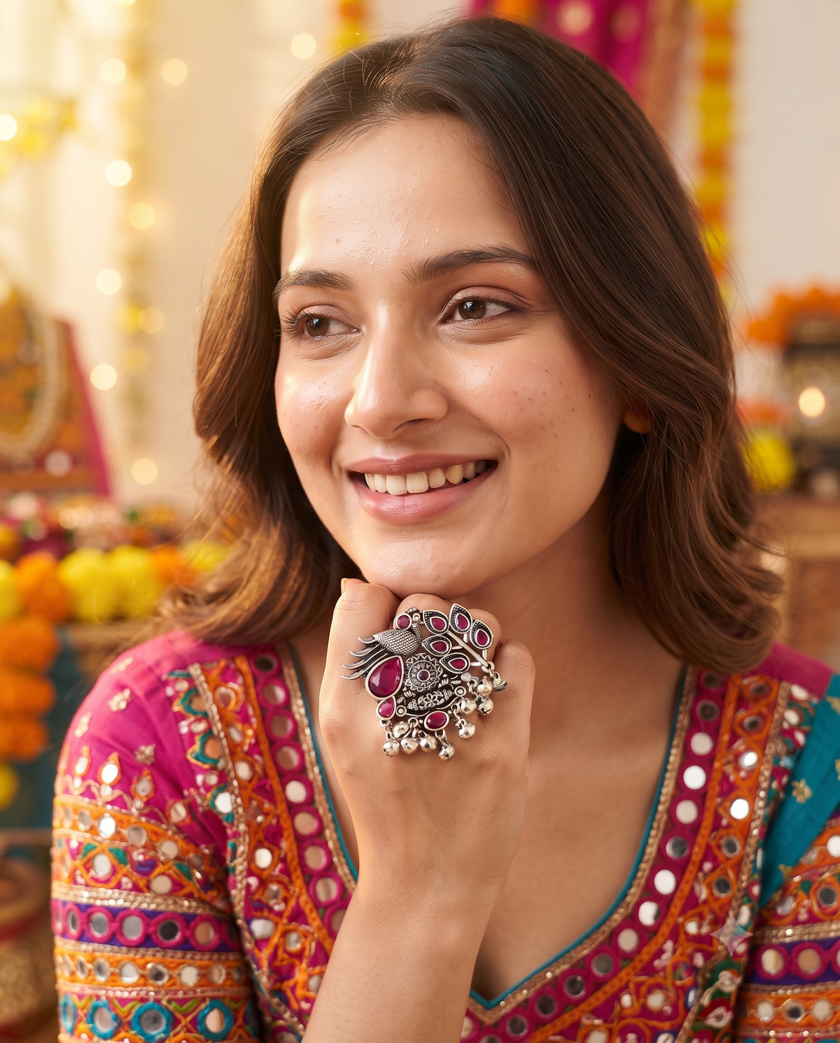 Navratri Raas Ring 105 -Red