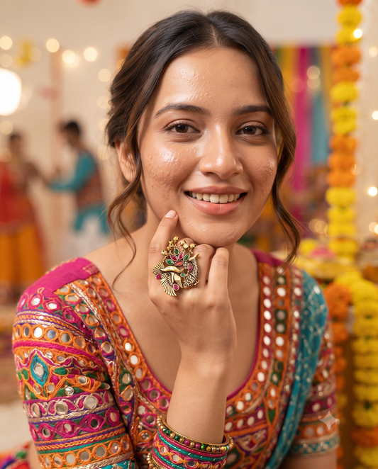 Navratri Raas Ring 102 -Red Green