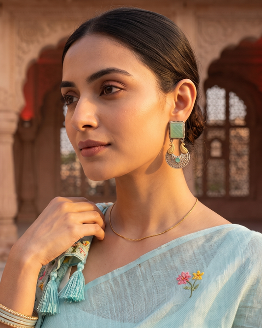 Padmavati Crescent Drops - Mint Green