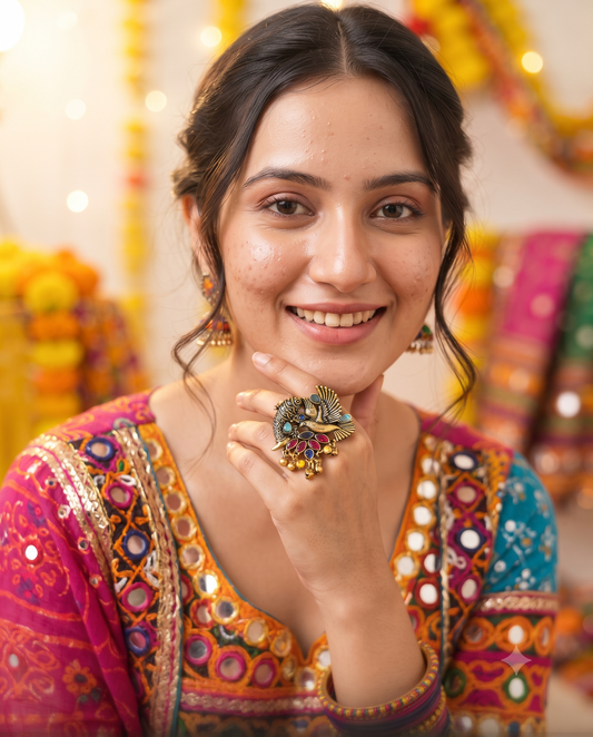 Navratri Raas Ring 102 -Red Blue