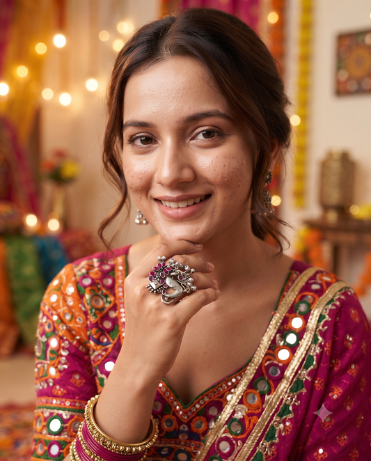 Navratri Raas Ring 104 -Red
