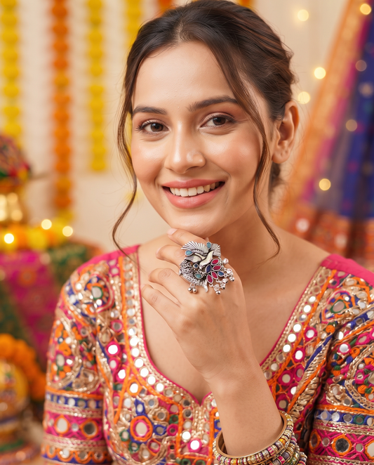 Navratri Raas Ring 108 -Red Blue