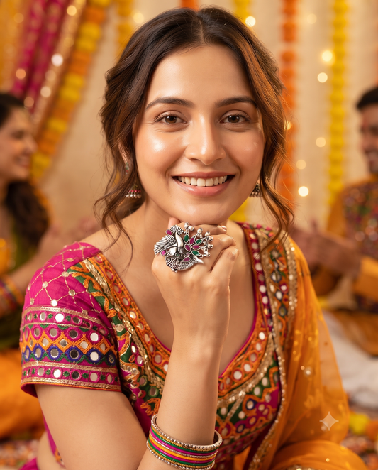 Navratri Raas Ring 108 -Red Green