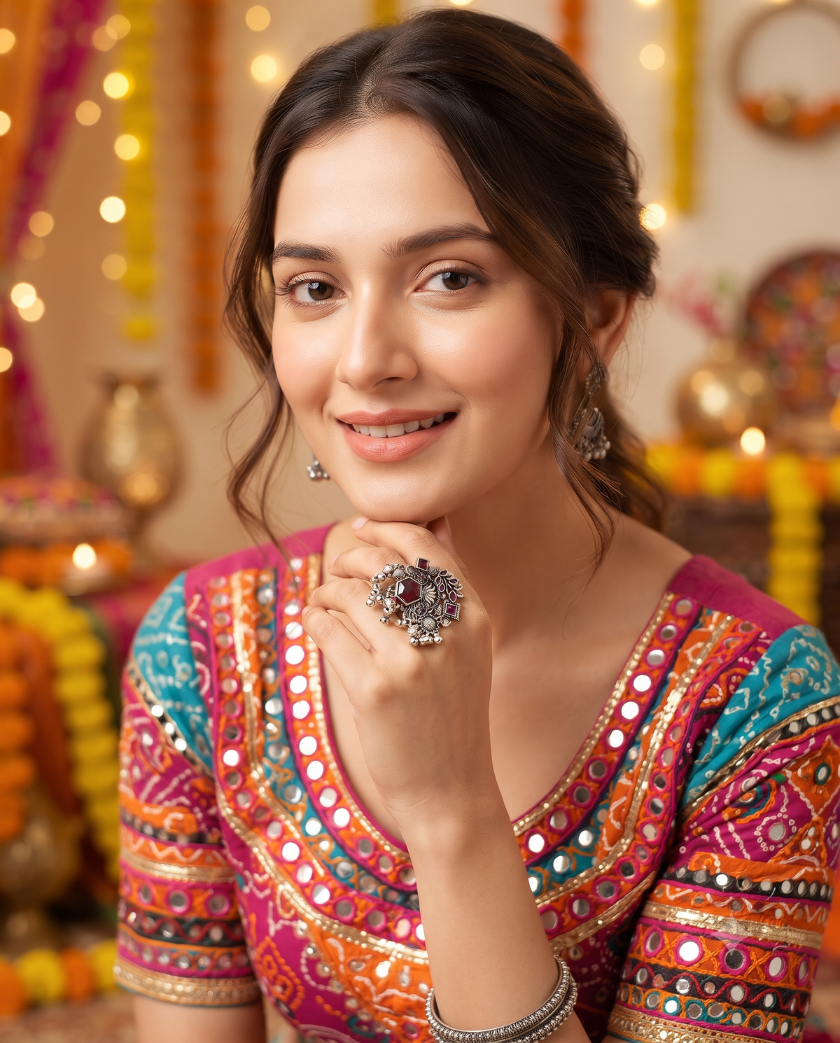 Navratri Raas Ring 109 -Red