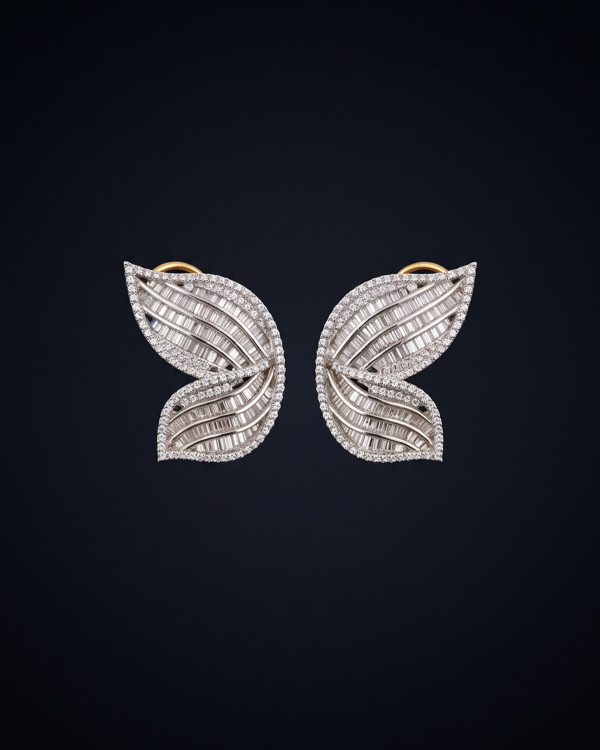 Celeste Wings Gold - American diamond earrings