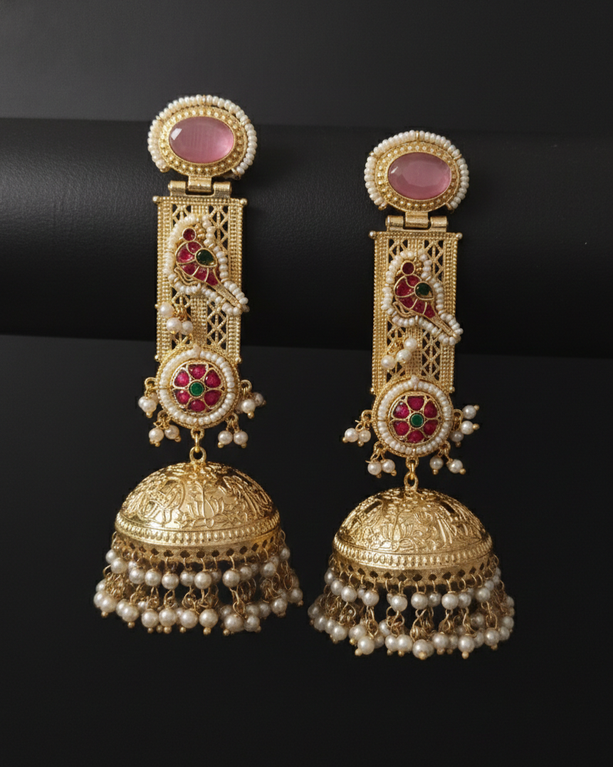 Gulistan Jhumka - Pink