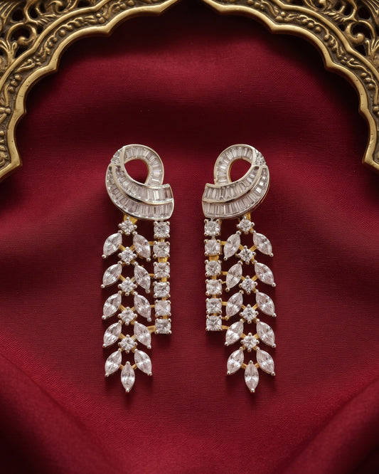 Ivy Cascade Gold - American diamond earrings