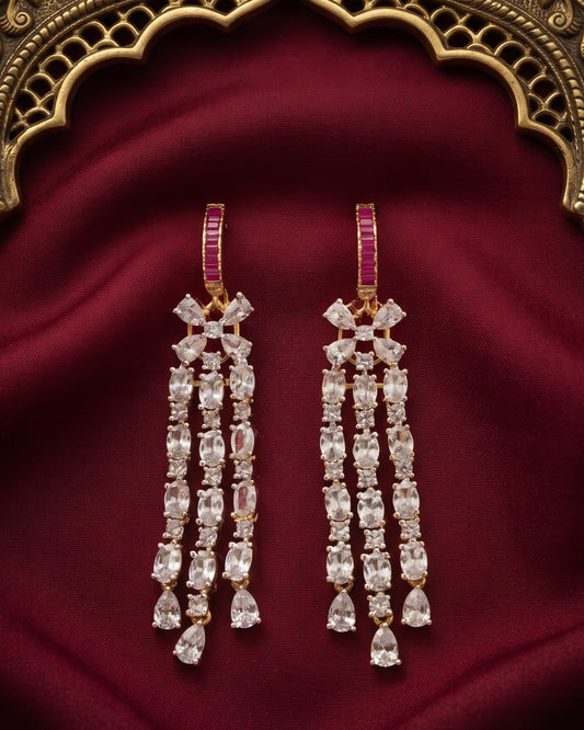 Ruby Tresses Gold - American diamond earrings