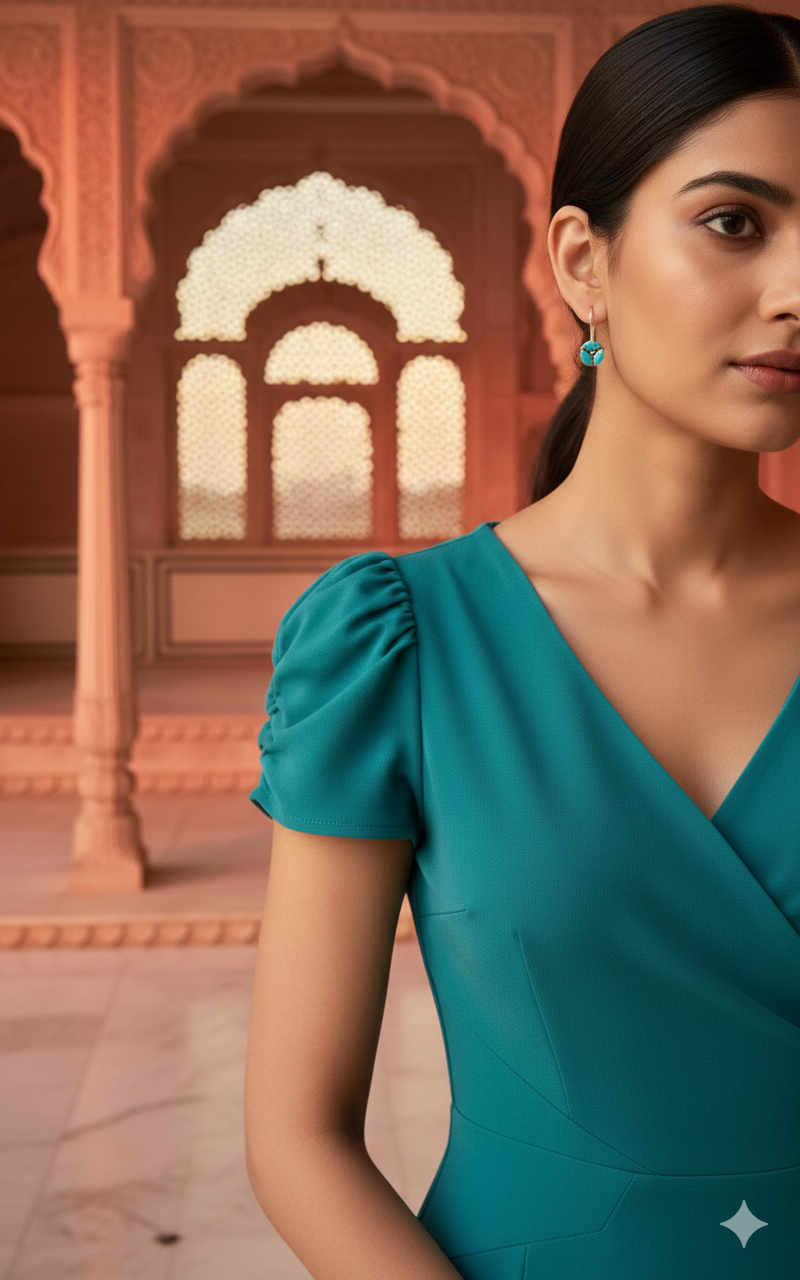 Triveni Rozana Drops - Turquoise