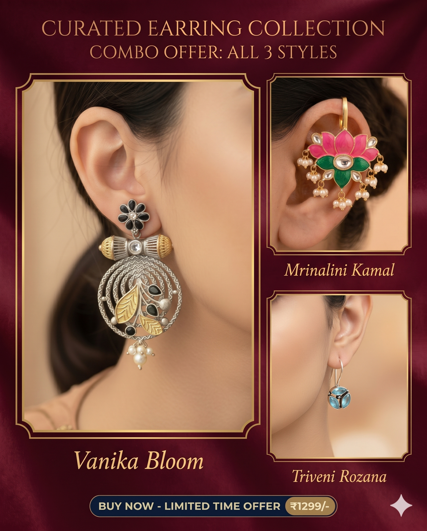 Triveni Vanika Kamal Earing Combo