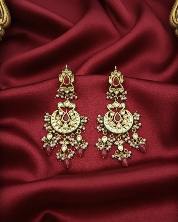Padma Mohar Chaandbali - Red