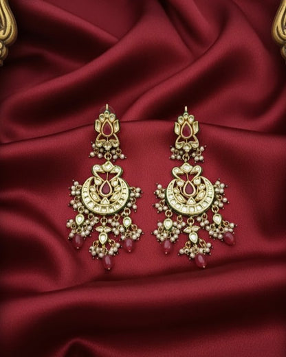 Padma Mohar Chaandbali - Red