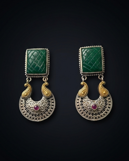 Padmavati Crescent Drops - Green
