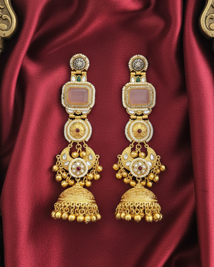 Rajtilak Jhumka - Pink