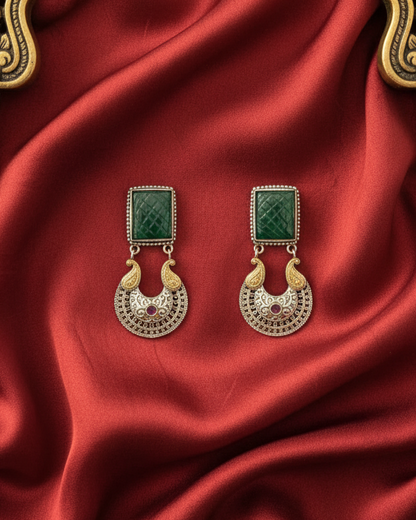 Padmavati Crescent Drops - Green