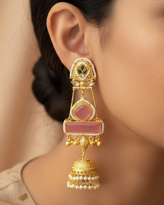 Gulnaar Jhumka - Pink