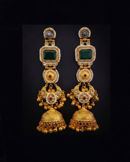 Rajtilak Jhumka - Green
