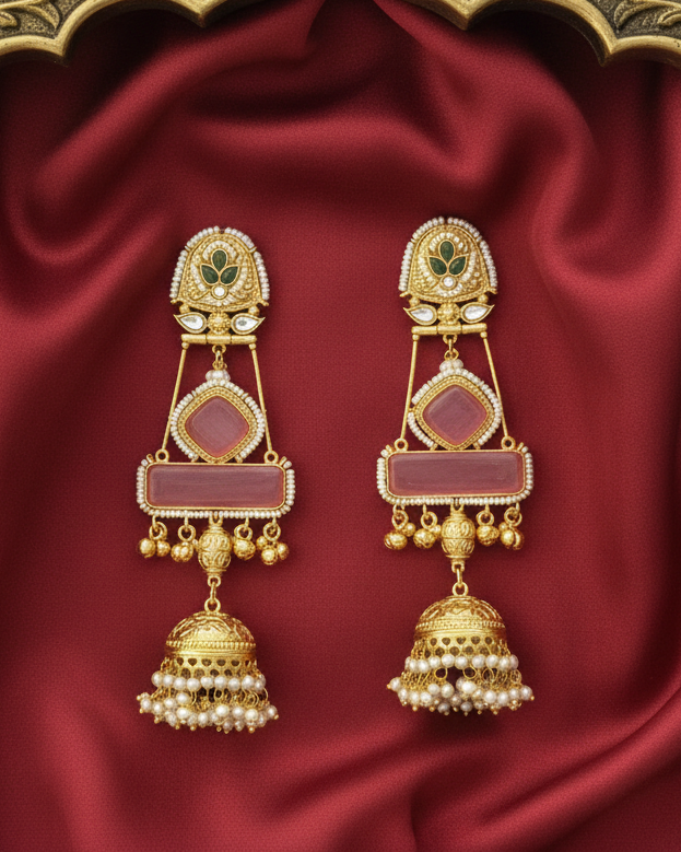 Gulnaar Jhumka - Pink