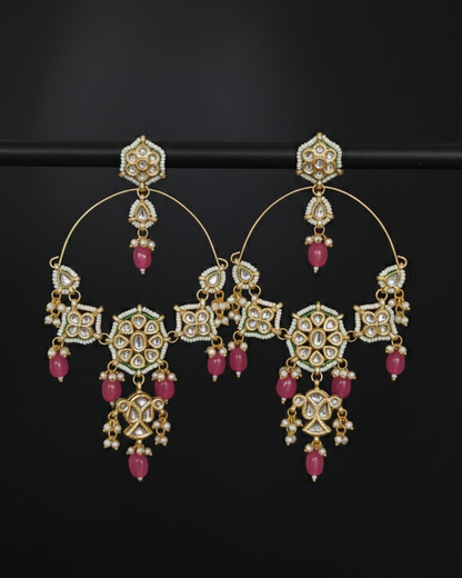 Sunehri Chaandbali - Dark Pink