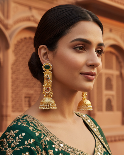 Gulistan Jhumka - Green