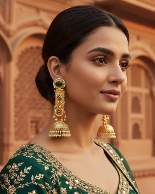 Gulistan Jhumka - Green