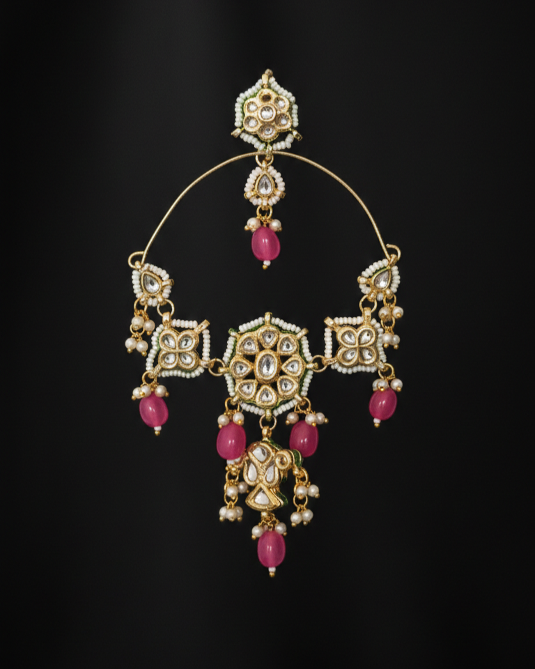Sunehri Chaandbali - Dark Pink