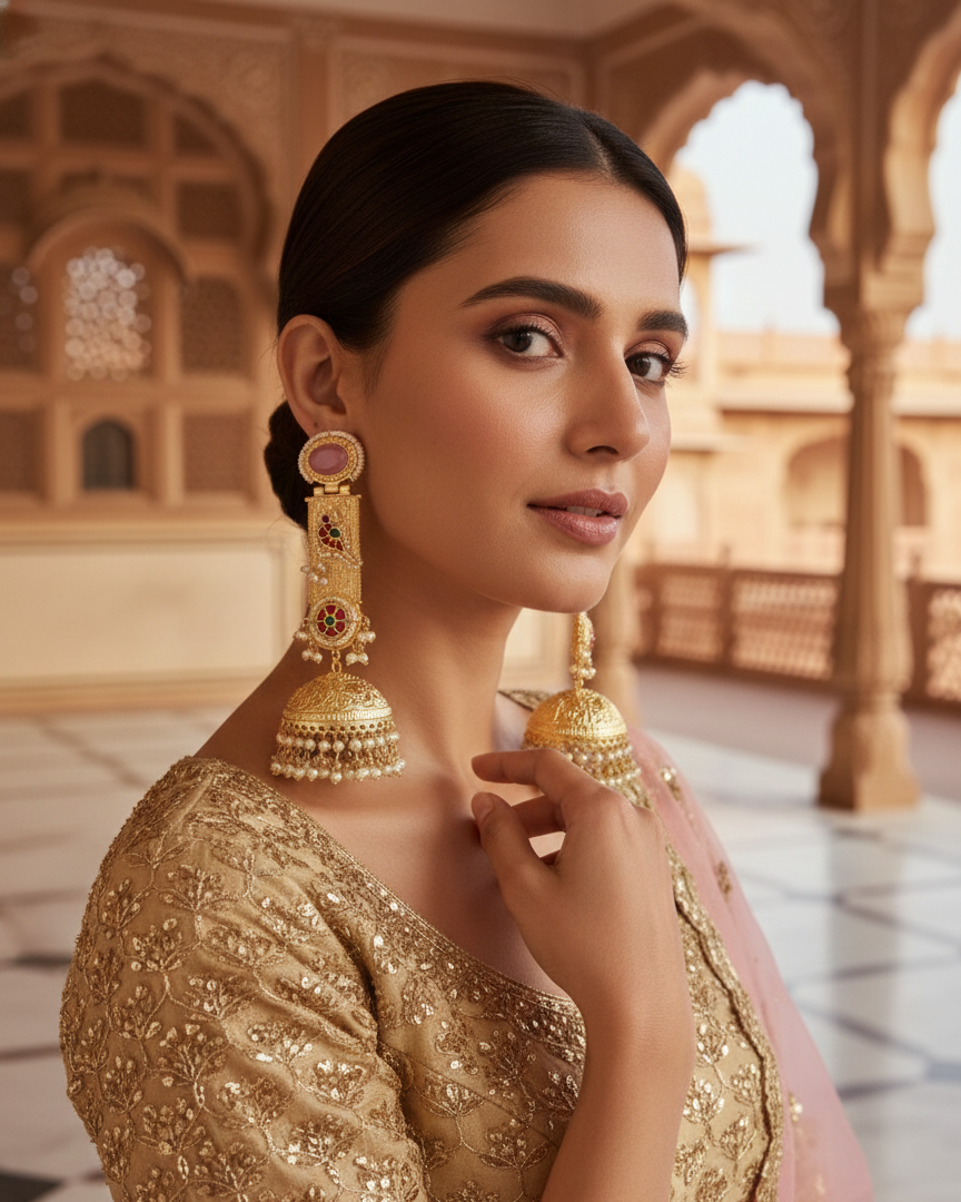 Gulistan Jhumka - Pink