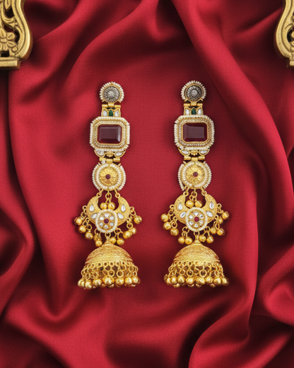 Rajtilak Jhumka - Red