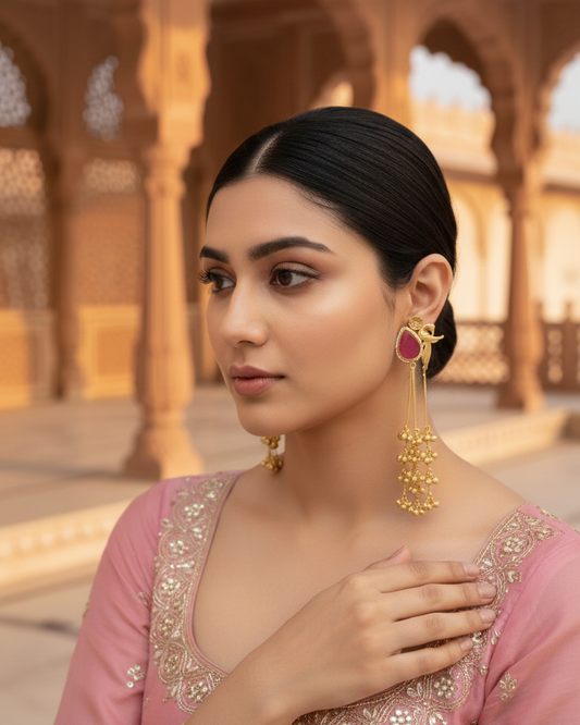 Chhanak Mor Dangler - Pink
