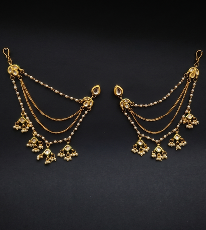 Pearl Kundan Kesh Chain