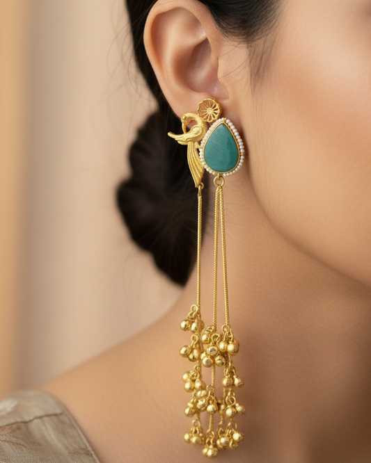 Chhanak Mor Dangler - Peacock Blue