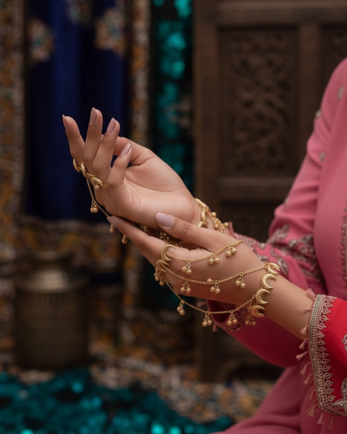 Palak Tiwari Inspired Chandrika Jaal Hathphool (1 pair 2 pieces)