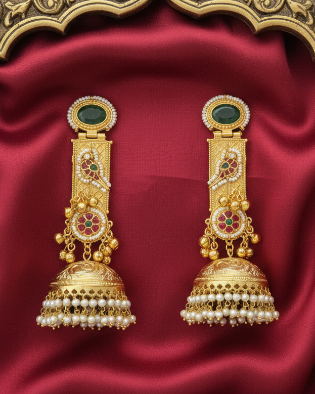 Gulistan Jhumka - Green