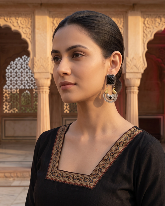 Padmavati Crescent Drops - Black