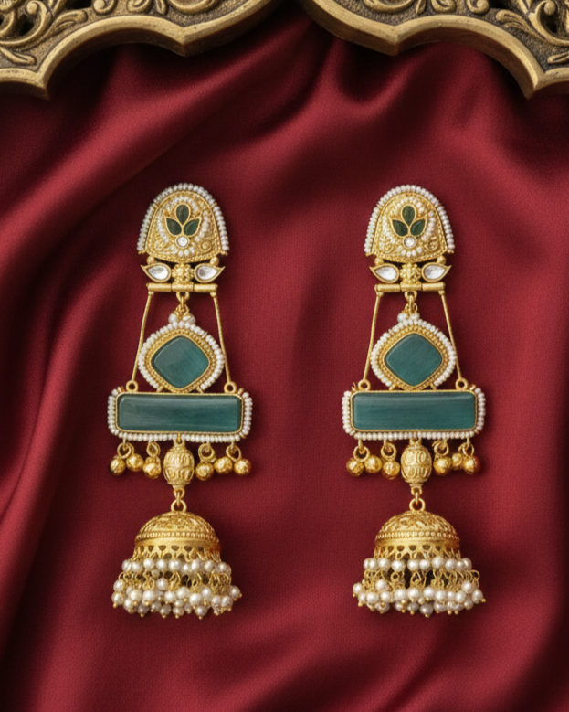 Gulnaar Jhumka - Green