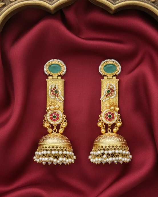 Gulistan Jhumka - Mint Green