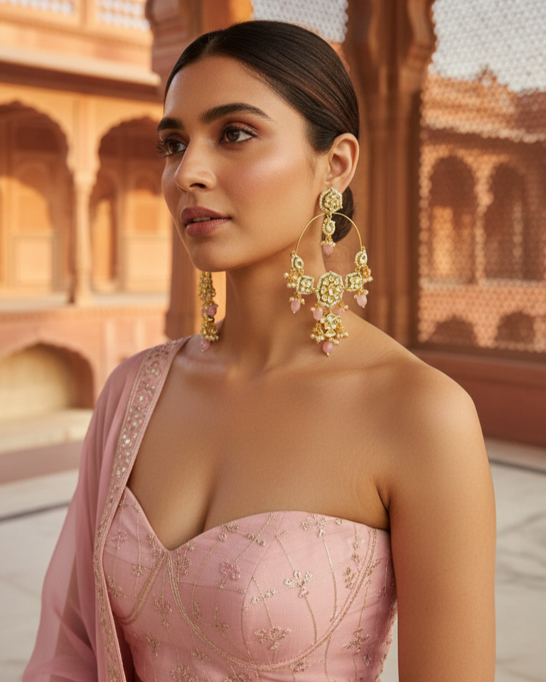 Sunehri Chaandbali - Pink
