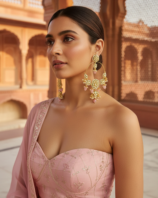 Sunehri Chaandbali - Pink