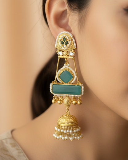 Gulnaar Jhumka - Green