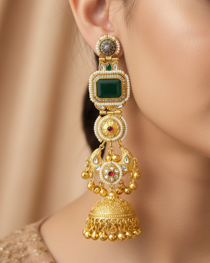 Rajtilak Jhumka - Green