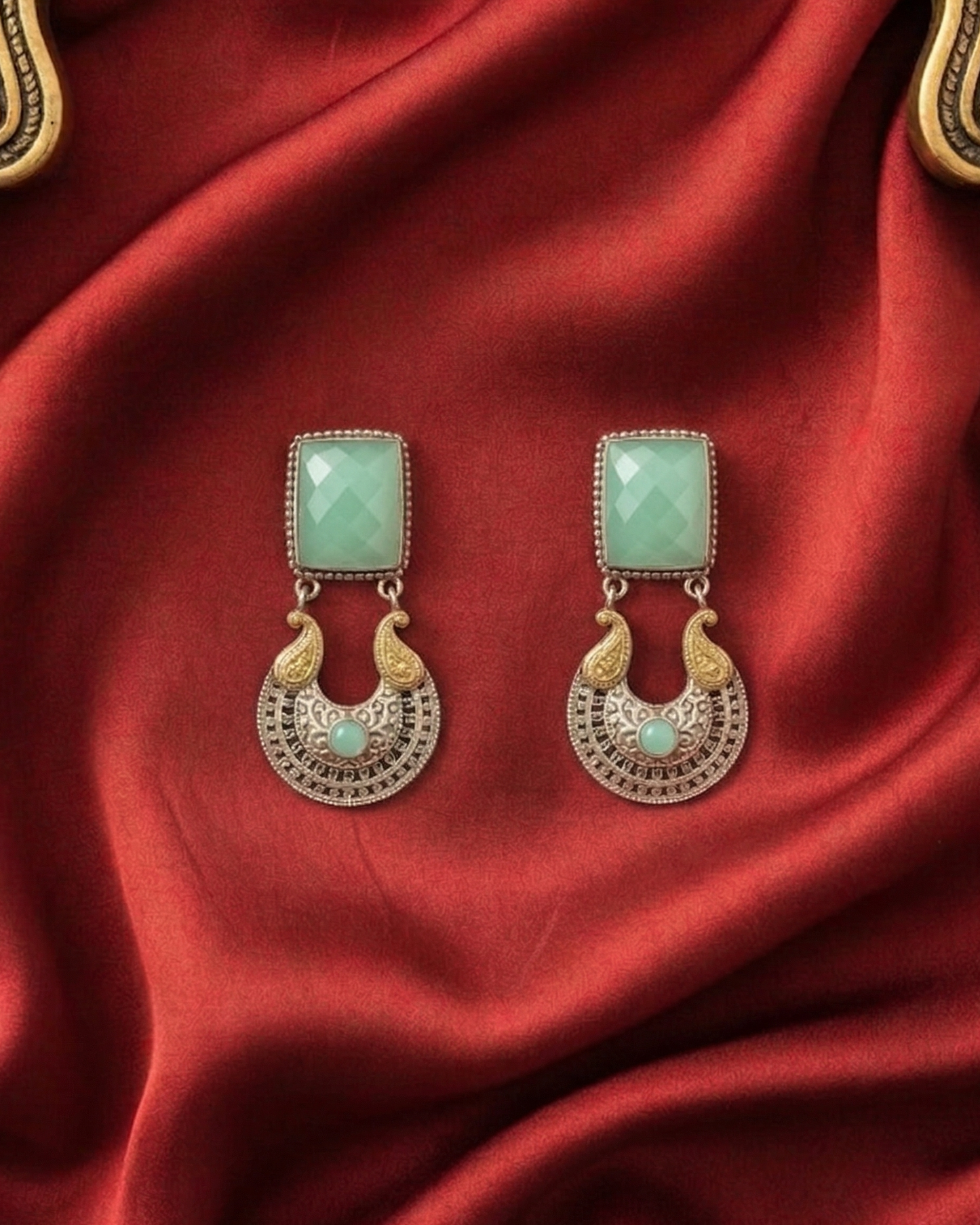 Padmavati Crescent Drops - Mint Green